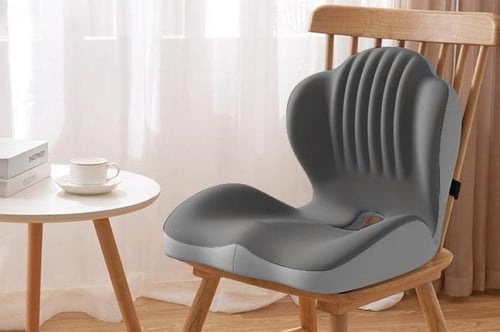 Ergonomic Memory Foam Seat Cushion with Lumbar Support – Pressure Relief, Height Boost, Universal Fit