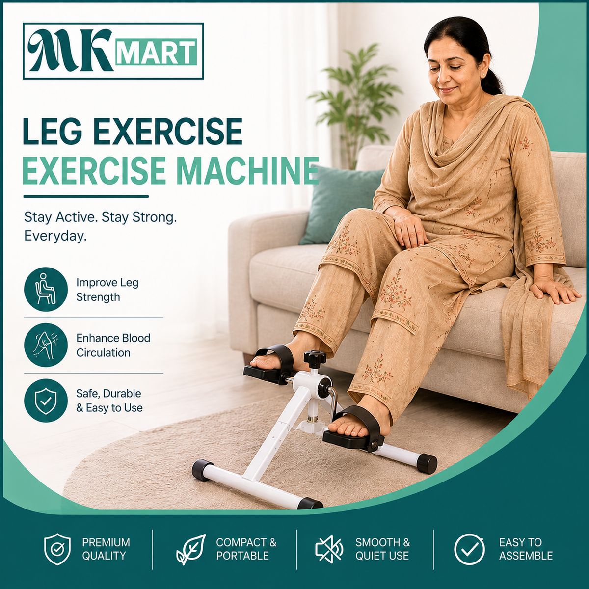 Foldable Mini Desk Cycle – Portable Leg & Arm Pedal Exerciser