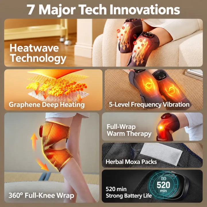 Blueidea BLD-66 Hot Knee Massager Cordless Heated Knee Support